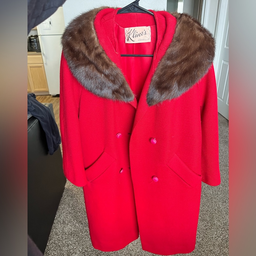 Vintage Kline’s Fur Trimmed Peacoat